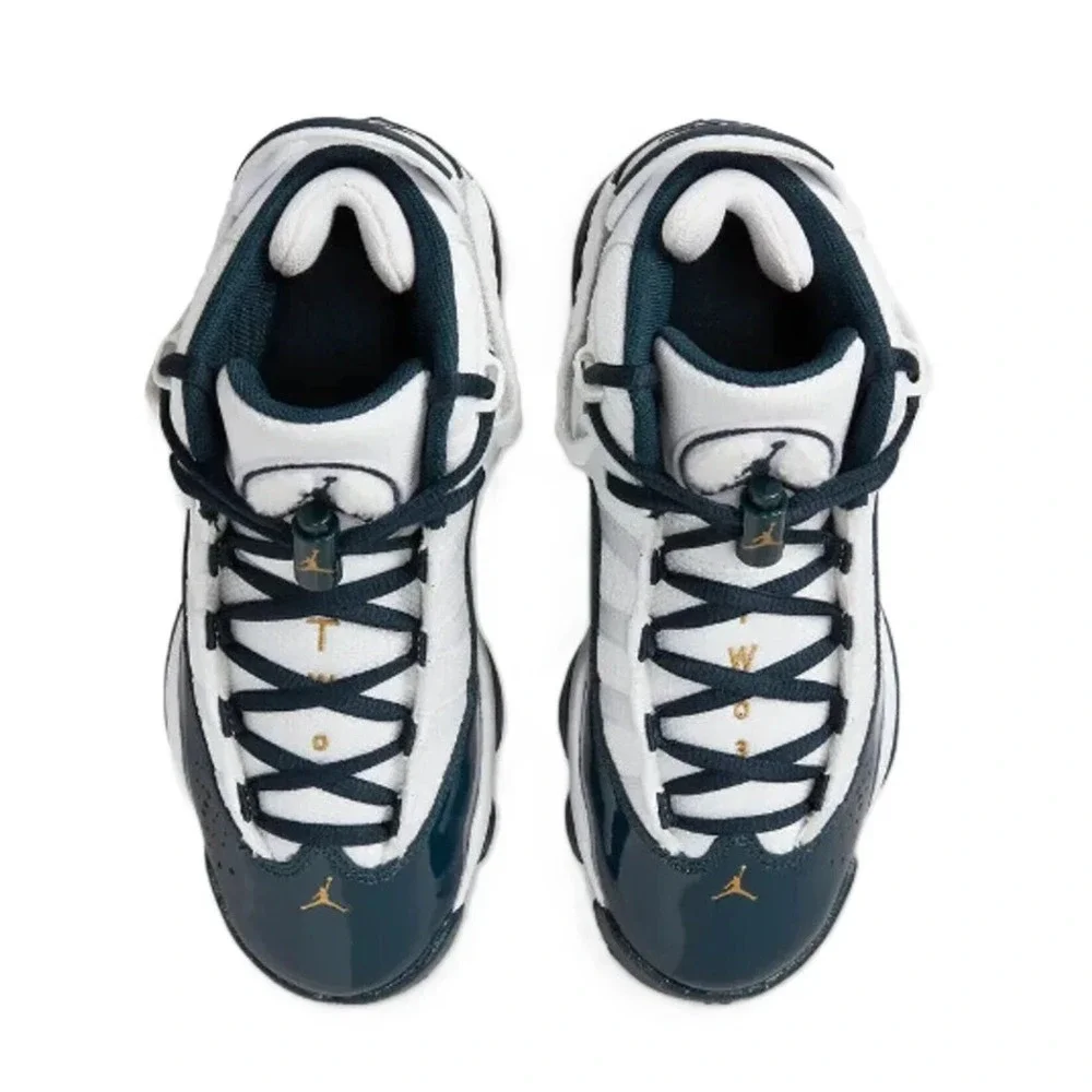 Nike Air Jordan 6 Rings GS Big Kids Size 6Y White/Armory Navy Shoes 323419-147